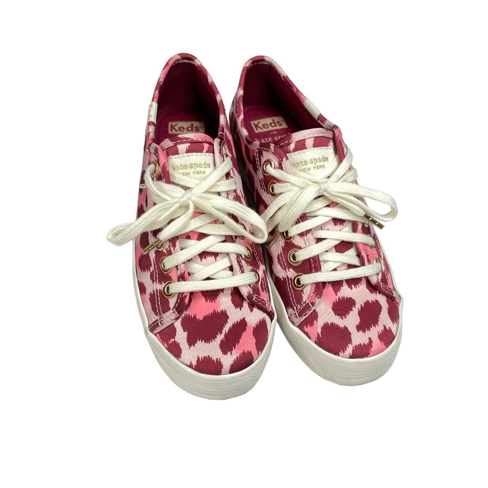 Keds X Kate Spade Pink Leopard Print Satin Sneaker NEW Women's Size 6